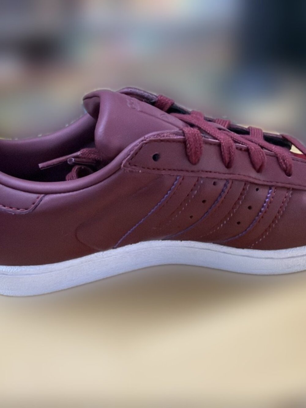 adidas Superstar XLG Collegiate Burgundy White Women's 5.5